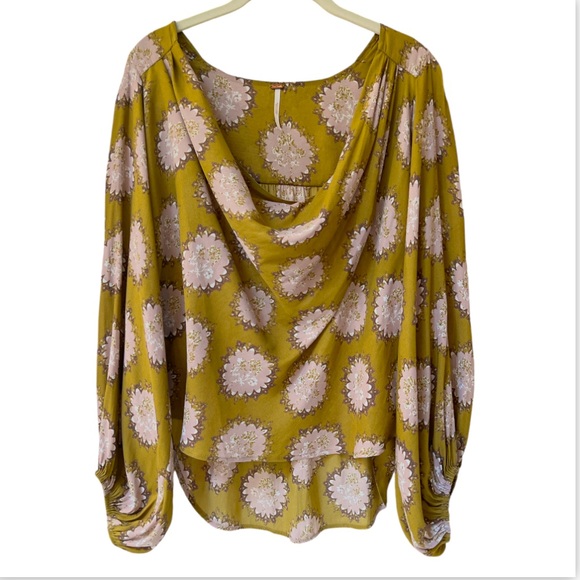 Free People Cowling Around Top | Size Small | Goldenrod + Lavender | $45.00 - Picture 2 of 7